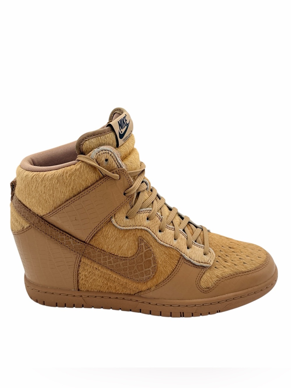 Nike x Undercover Dunk Sky Hi SP Wedge Pony Hair Tan/Brown Women’s US Size 10 - Picture 6 of 16